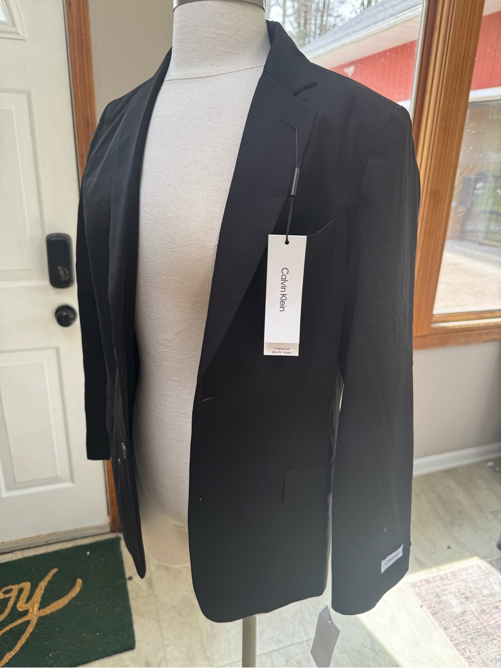 NWT Calvin Klein Black Boys Single-Breasted Sport Coat